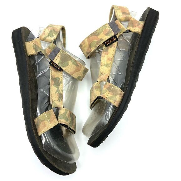 Teva Men’s Rare Original Universal Camo Leather Sandals New - Picture 4 of 12